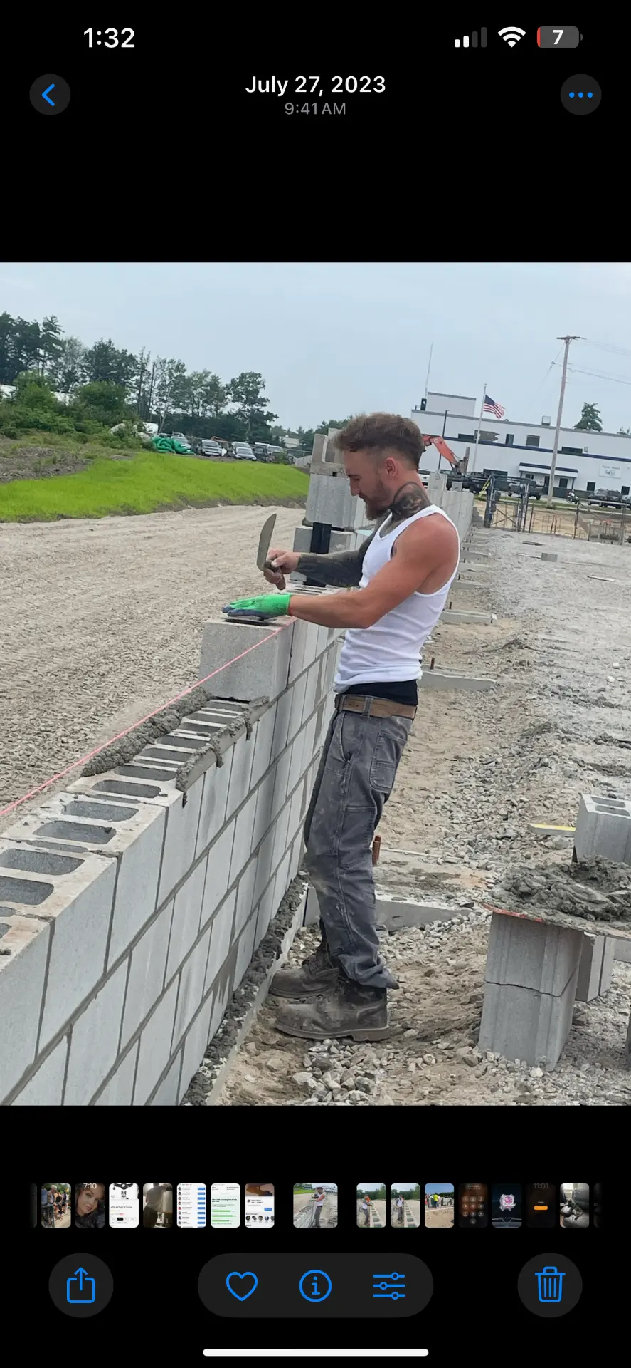 Mason laying concrete block on a commercial project